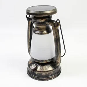 Solar Type-C Rechargeable Camping Light Dimming White Warm Flame Retro Portable Waterproof Outdoor Lighting with Hook