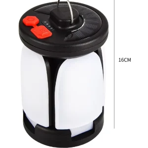 Solar USB Rechargeable Foldable Camping Lamp with Hook