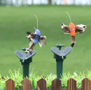 Solar Vibration Fluttering Butterfly Hummingbird Stake Flying Dancing Decor for Outdoor Yard Garden Ornament