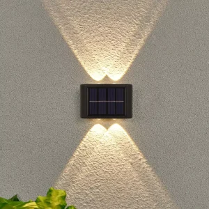 Solar Wall Lamp Outdoor LED Light Waterproof Up and Down Luminous Lighting for Balcony, Yard and Garden