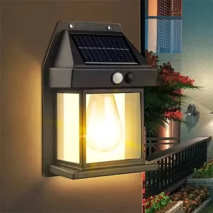 Solar Wall Lights 10 Lumen Tungsten Filament Lamp Outdoor Warm Lighting Waterproof