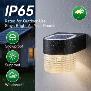 Solar Wall Lights IP65 Waterproof Warm White Garage Fence Backyard Decorative Outdoor Solar LED Wall Light with Remote Control
