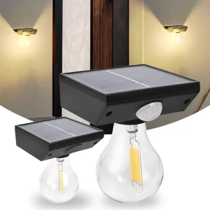 Solar Wall Lights Outdoor Light Control PIR Motion Sensor Human Induction COB Bulb Waterproof Yard Corridor Garden Wall Lamps