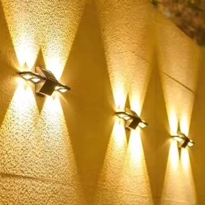 Solar Wall Lights Outdoor Split Design 8 LED Polysilicon Warm White Light IP65 Waterproof Garden Lamps