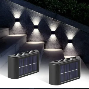 Solar Wall Sconces Waterproof LED Dusk to Dawn Outdoor Lighting for House Porch Patio Stair
