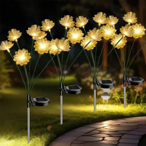 Solar garden lights decorative outdoor lights courtyard walkway waterproof driveway channel power lawn landscape lighting