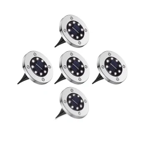 Solar-powered 8-LED Stainless Steel Snowman Outdoor Ground Lamp IP55 Rated White/Warm/Colorful Light for Lawns Patios Gardens
