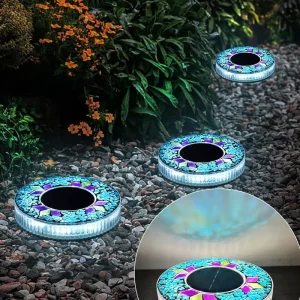 Solar powered ABS Ground Spike Light Outdoor Waterproof Mosaic LED Pastoral Countryside Style Decoration Lamp