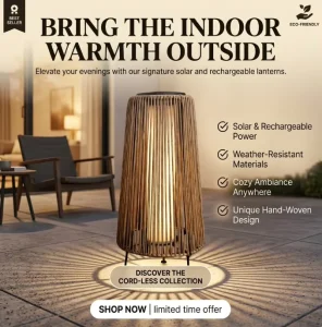 Solar powered Garden Decorative Rattan Floor Lamp With Warm White Light Solar powered Rattan Floor Lamp Supports USB Charging