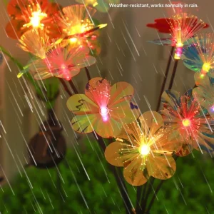 Solar powered Ground mounted Fiber optic Large Flower Light Strings for Garden & Road Decoration IP55 Rated Ambient Lighting