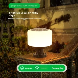 Solar-powered IP65 Waterproof LED Pillar Light Residential Outdoor Plug-and-play Remote Control Modern Minimalist Design