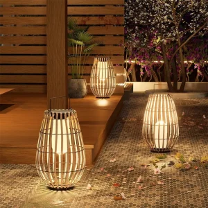 Solar powered LED Outdoor Lights European Style Courtyard Lamps Rattan woven Ambient Patios Gardens Villa Lawn Waterproof IP54