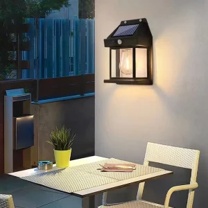 Solar powered Outdoor Courtyard Garden Pathway Light Human body Sensing Auto Dusk Activation Wall mounted Installation IP65