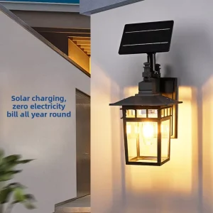 Solar powered Outdoor Courtyard Lights High pole Street Lamps Household LED Lighting Rural Yard Wall Lamps Ultra bright