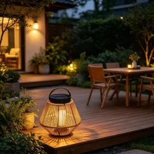 Solar powered Rattan Outdoor Garden Lighting Ideal for Hanging Along Paths in the Backyard or in the Garden Waterproof