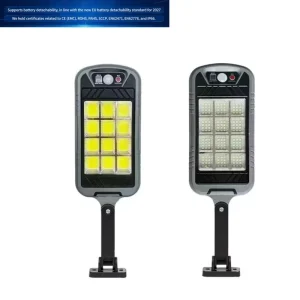 Solar-powered Sensor-type IP55 Waterproof LED Street Lights for Garden & Road Use with Detachable Battery Option