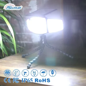 Solarup 3 Heads LED Solar Garden Yard Light with Flexible Tripod IP65 Rated Motion Sensor Water-Resistant Portable Flood Light