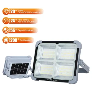 Sold Directly by the Manufacturer Solar Floodlight 3000K 6000K and Red Blue Strobe Adjustable Solar Led Floodlight