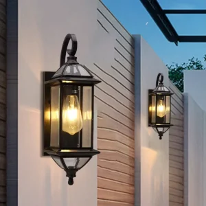 Solid Copper Outdoor Decorative Lighting Modern Weatherproof Wall Lamps for Porch Entrance Garden Terrace Villa
