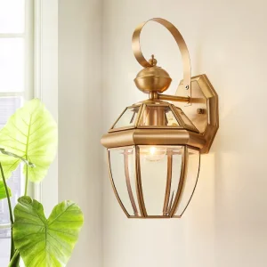 Solid Copper Waterproof Outdoor Wall Lamp Exterior Light for Villa Garden Courtyard Balcony Aisle Staircase and Gate