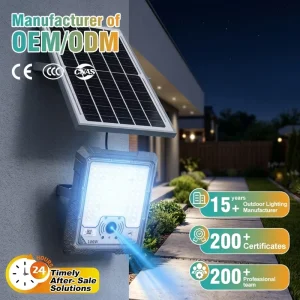 Source Factory Custom High Brightness 3000K 6500K Color Temperature Solar Flood Light With Remote Control & Monitoring