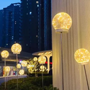 Spherical Ground Insert Solar Powered Waterproof IP67 Outdoor Garden Lights Button Control Reed Style for Courtyard Lawn