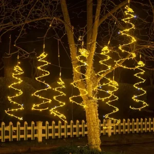 Spiral LED Fairy Lights Outdoor IP65 Waterproof Christmas Garden Patio Holiday String Decoration