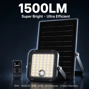 Split Solar Flood Light 160lm/W Outdoor LED Security Lamp with Adjustable Solar Panel Remote Control IP65