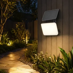 Split Solar Human Induction Wall Lamp ABS+PC Weather Resistant Shell Dimmable LED Outdoor Patio Yard Light