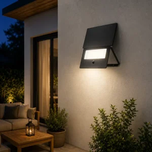 Split Solar Led Flood Light Rotatable Solar Panel PIR Detector Remote Control Driveway Courtyard Outdoor Light