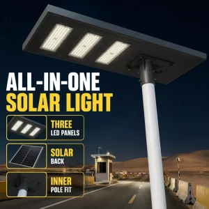 Split Solar Street Light with Aluminum Housing, 50W-800W, Photocell, Dusk-to-Dawn, Waterproof, for Countryside Parking Lots