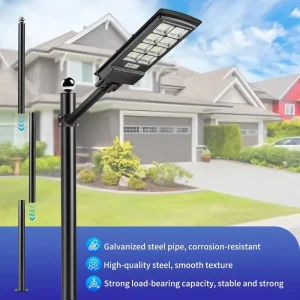 Split Type Solar Garden Lighting Street Lamp Pole 3m 4m 5m 6m Outdoor Q235 Galvanized Steel 50 Years Lifespan 10-Year Warranty