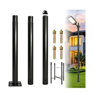 Split Type Solar Garden Lighting Street Lamp Pole 3m-6m Hot Dip Galvanized Steel for Garden & Street Use