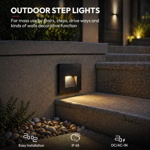 Square 3000K 4000K 5000K IP65 1.6W Aluminum Dimmable LED Outdoor Lighting Wall Lamp Fixture for Garden