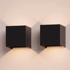 Square Aluminum LED Outdoor Wall Lamp with Waterproof Design for Garden, Living Room, or Hotel Use