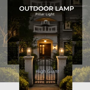 Square Clear Glass Outdoor Pillar Light 220V 50Hz Garden Lawn Post Lamp Yard Landscape Bollard Lighting