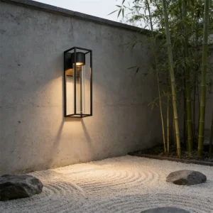 Square Exterior LED Wall Lamp with Black Aluminum, IP44 Waterproof for Patio
