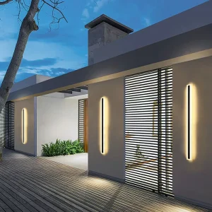 Square IP65 Waterproof Outdoor LED Wall Sconce Linear Light Iron Base for Garden and Home Exterior Walls