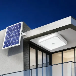Square IP67 Waterproof Solar LED Ceiling Light, 60-300W, with Remote and Induction Sensor