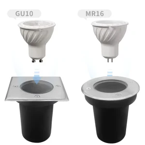 Square Inground Lights IP65 Led Inground Light Gu10 Waterproof RGB Outdoor Underground Light for Garden Landscape 12V Voltage