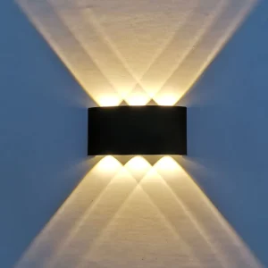 Square Modern LED Up/Down Outdoor Wall Light, Waterproof, Garden Living Room