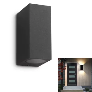 Square Outdoor Waterproof Wall Lamp GU10 Up and Down Lighting Villa Exterior Wall Courtyard Balcony Atmosphere Lights