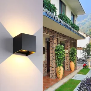 Square Stainless Steel LED Wall Light, IP65 Waterproof, 6W/12W/20W, for Garden, Living Room, Bedroom, Stairs, and Hallway