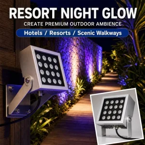 Square Wall Washer Light Aluminum Housing DC24V 36W 48W DMX LED Floodlight for Riverside Walkway