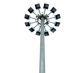 Stainless Steel Aluminum High Mast Lighting Pole 15M 30M Solar LED Floodlight Street Garden Light 10 Year Warranty 200