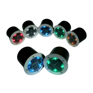 Stainless Steel Cover Aluminum Body Outdoor Buried Round Inground Floor Lamp 3W Epistar LED Light Solar Road Stud