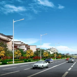 Stainless Steel Highway Lamp Poles 4m to 14m for Garden Square Roadway Lighting Post
