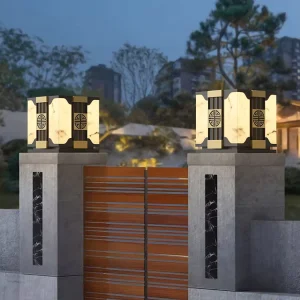 Stainless Steel IP65 Waterproof Solar LED Pillar Light with E27 Base, European Classical Style
