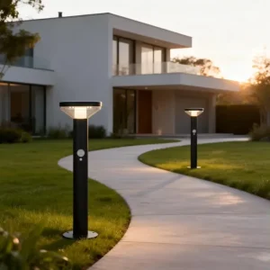 Stainless Steel Motion Sensor Outdoor Solar Lights Courtyard Lights Turn Dark Garden Path Decorative Lawn Lights