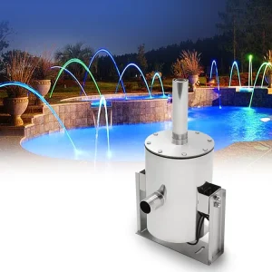 Stainless Steel RGB Color Changing Modern Design Durable Outdoor Pool Light Smooth Clear Stream Water Fountains Laminar Jumping